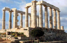 Храм Посейдона на мысе Сунион. Греция → Аттика → Архитектура